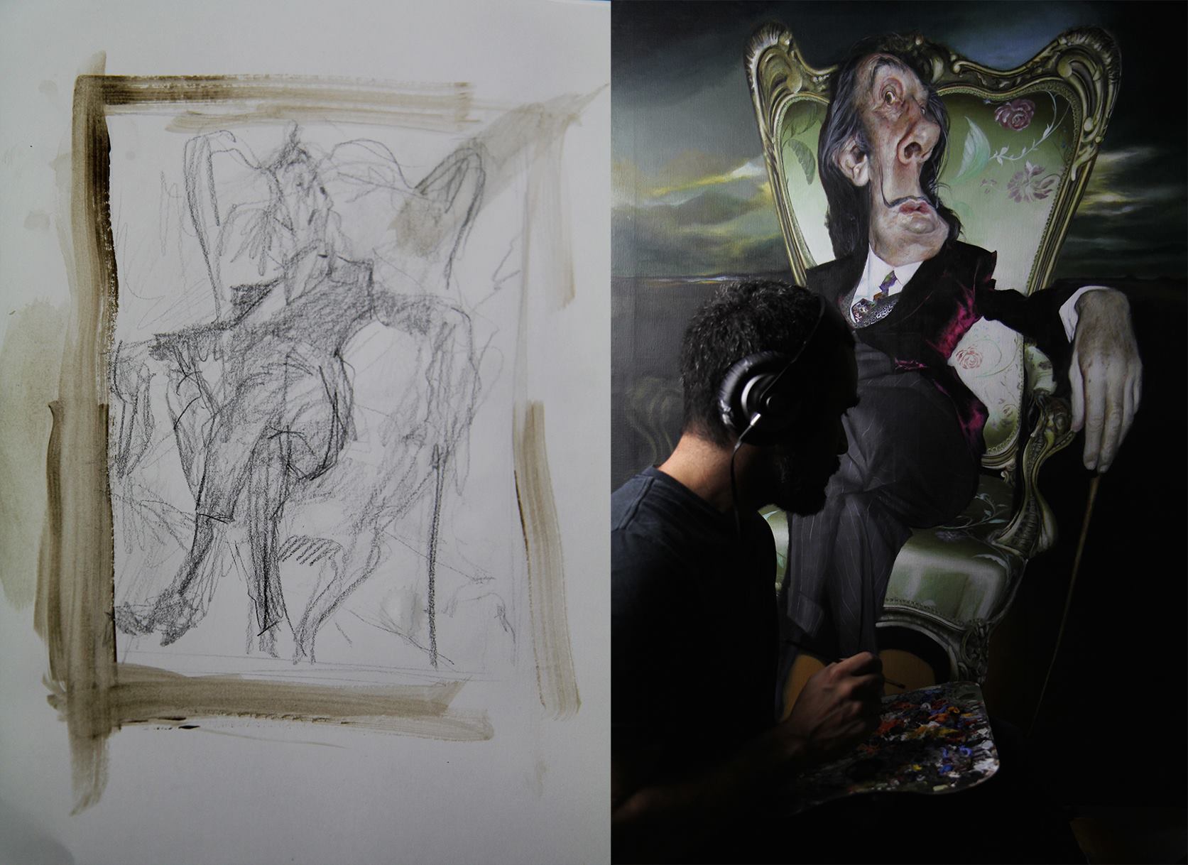 Jota Leal and his Dali Painting